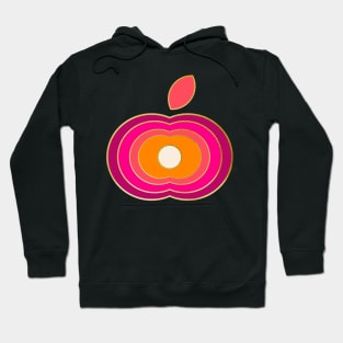 magenta pink and orange retro apple Hoodie